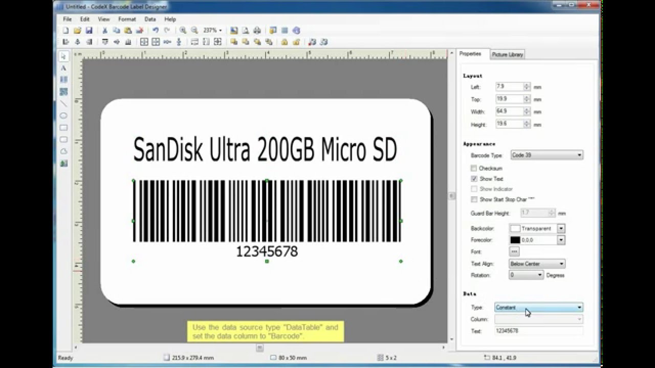 software to print barcode labels